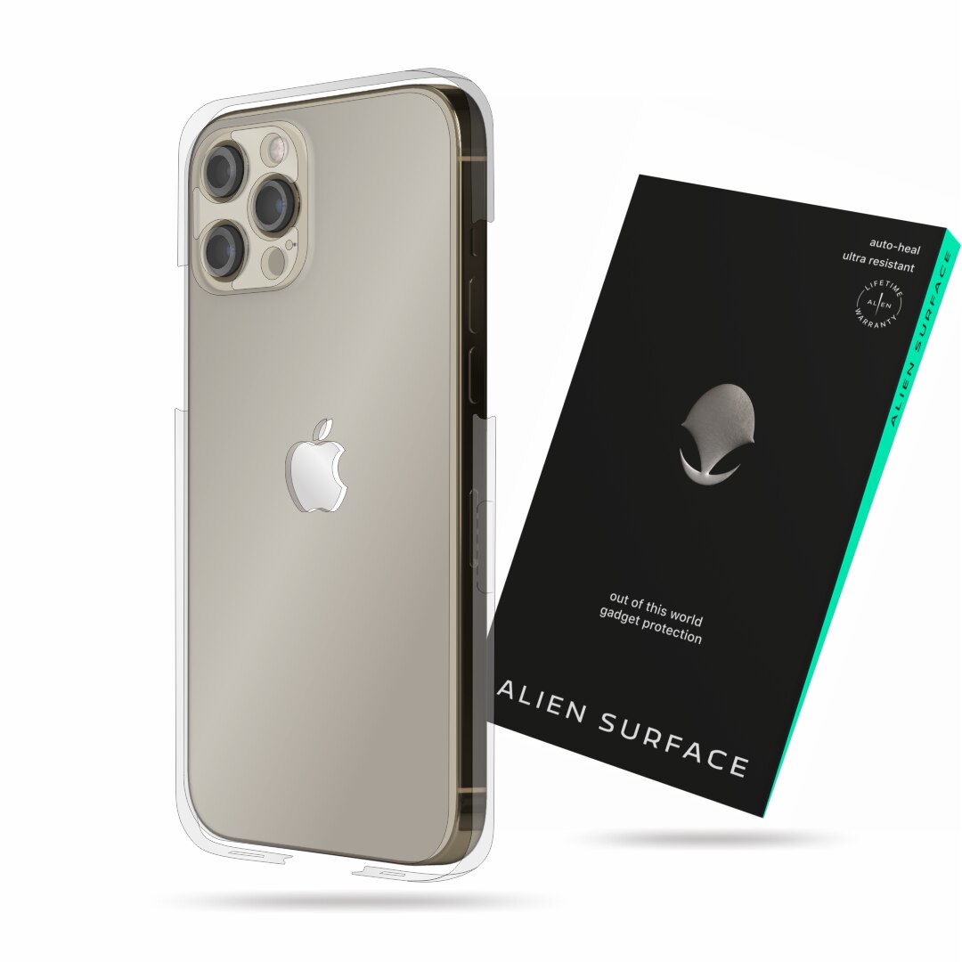 Folie Alien Surface, compatibil cu Apple iPhone 12 Pro Max, protectie spate mat, laterale si camera lucios