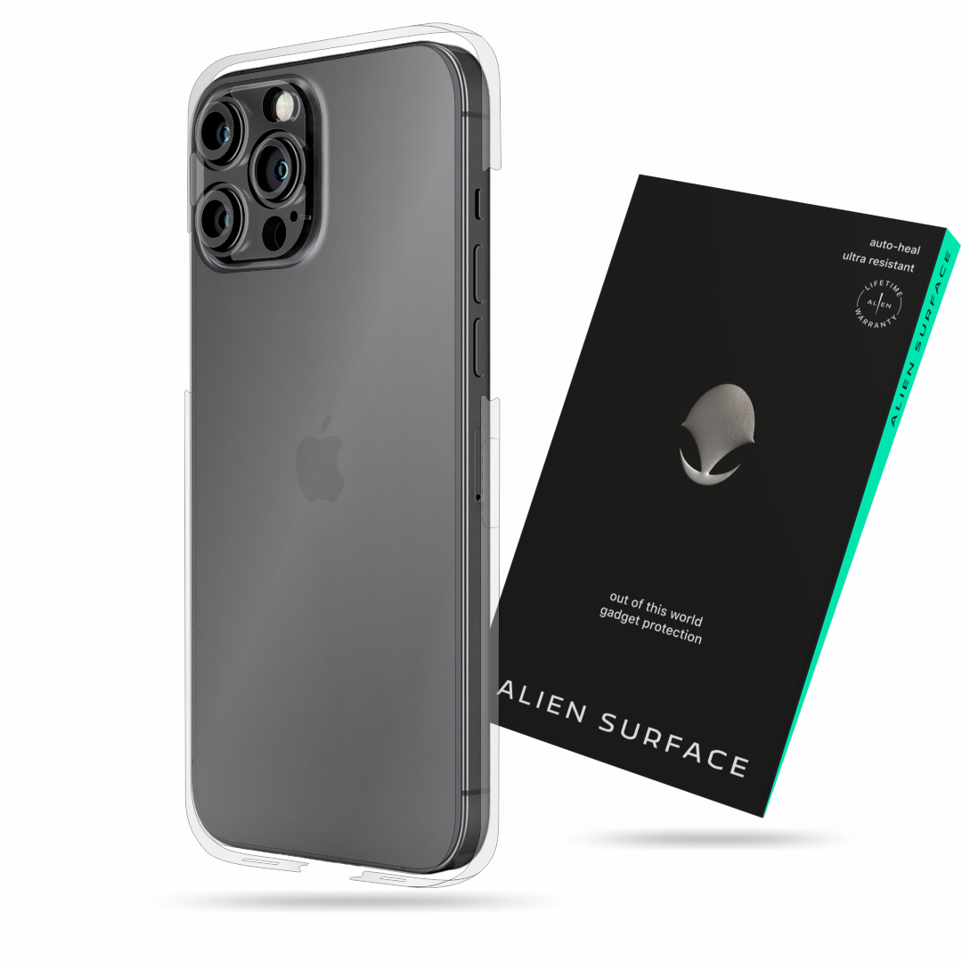 Folie Alien Surface, compatibil cu Apple iPhone 13 Pro Max, protectie spate cu laterale separate, camera