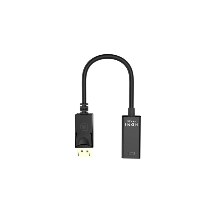 DisplayPort към HDMI адаптер, монитор, черен