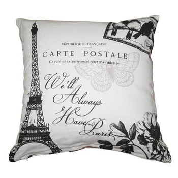 Perna decor, alb si negru, bumbac si poliester, cu print vintage, 40 x 40 cm Perna decor, alb si negru, bumbac si poliester, cu print vintage, 40 x 40 cm