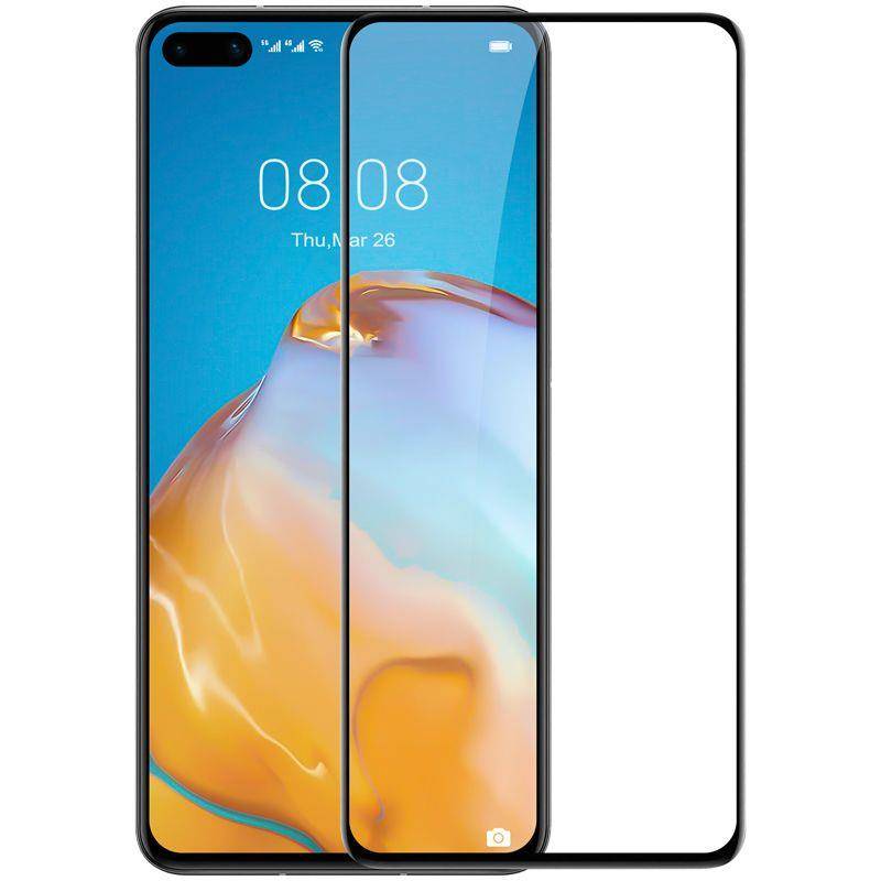 Folie protectoare Nillkin, Sticla, Glass XD CP + MAX, Huawei P40, Negru