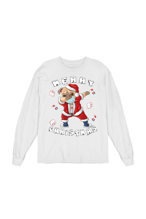 Bluza Femei, Carantina, Pug dabbing, alb,OEM