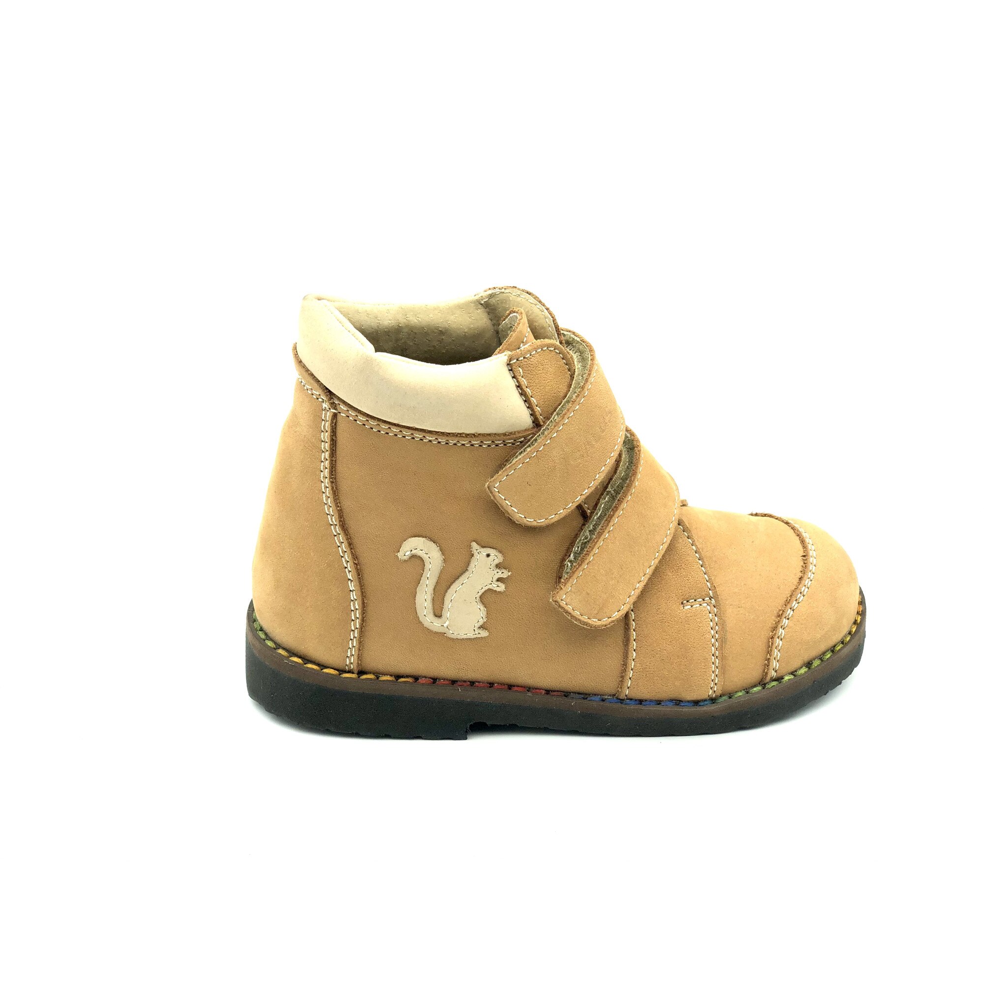 Ghete copii Salus Flo-115, piele intoarsa, Maro, Maro camel