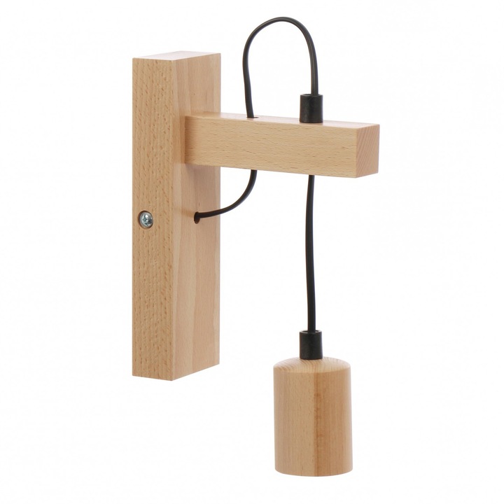 Аплик DacEnergy©, дървена конструкция, модерен дизайн, цокъл E27, 60 W, уникален дизайн