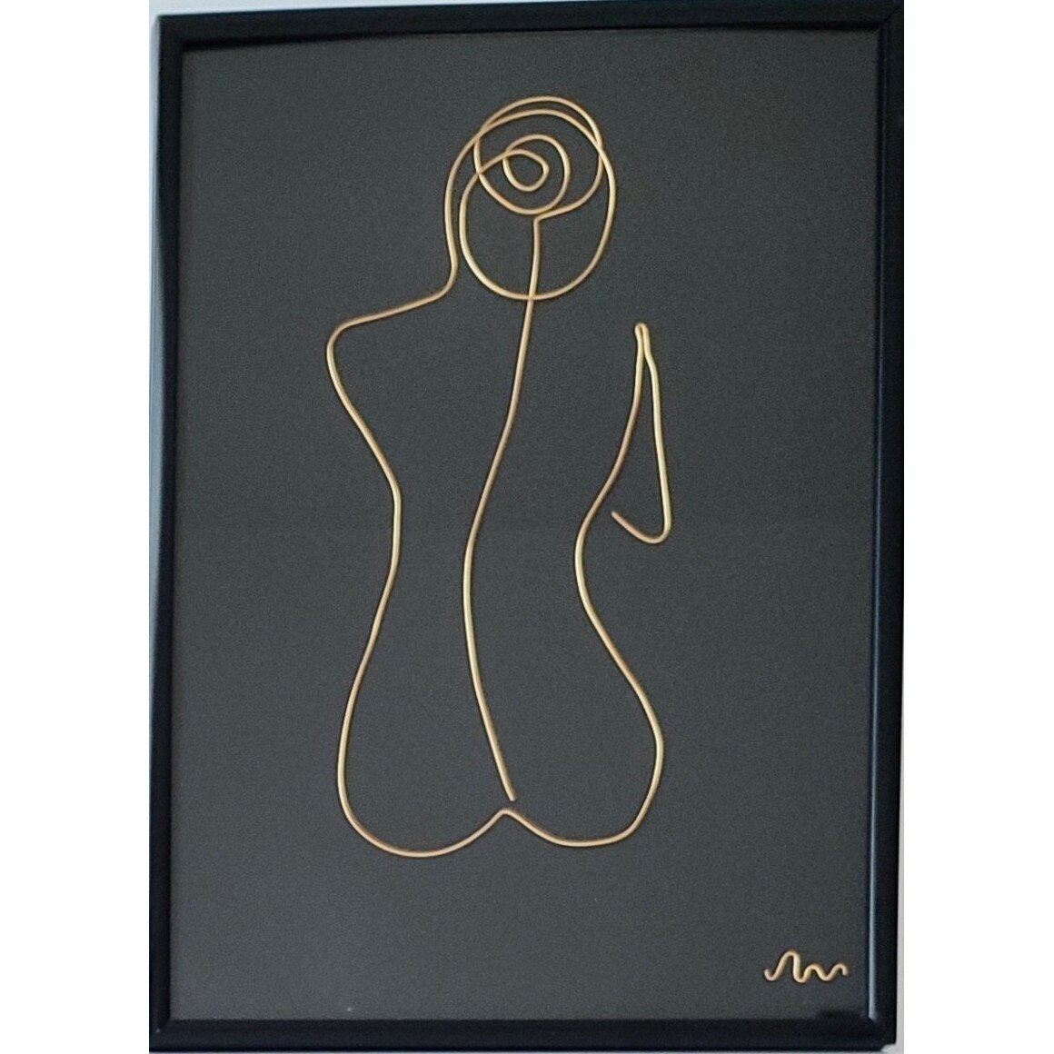 Tablou femeie nud din sarma placata cu aur, 21x30cm, Lady 2216