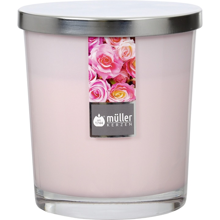 Illatgyertya maxi üvegpohárban 110/95 mm rozsa