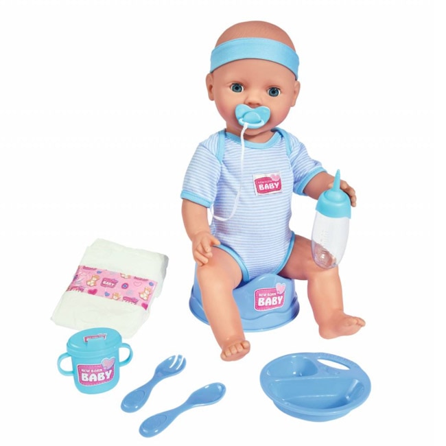 Papusa Simba - Baiatel, 43 cm, intre 3-7 ani, accesorii, Albastru