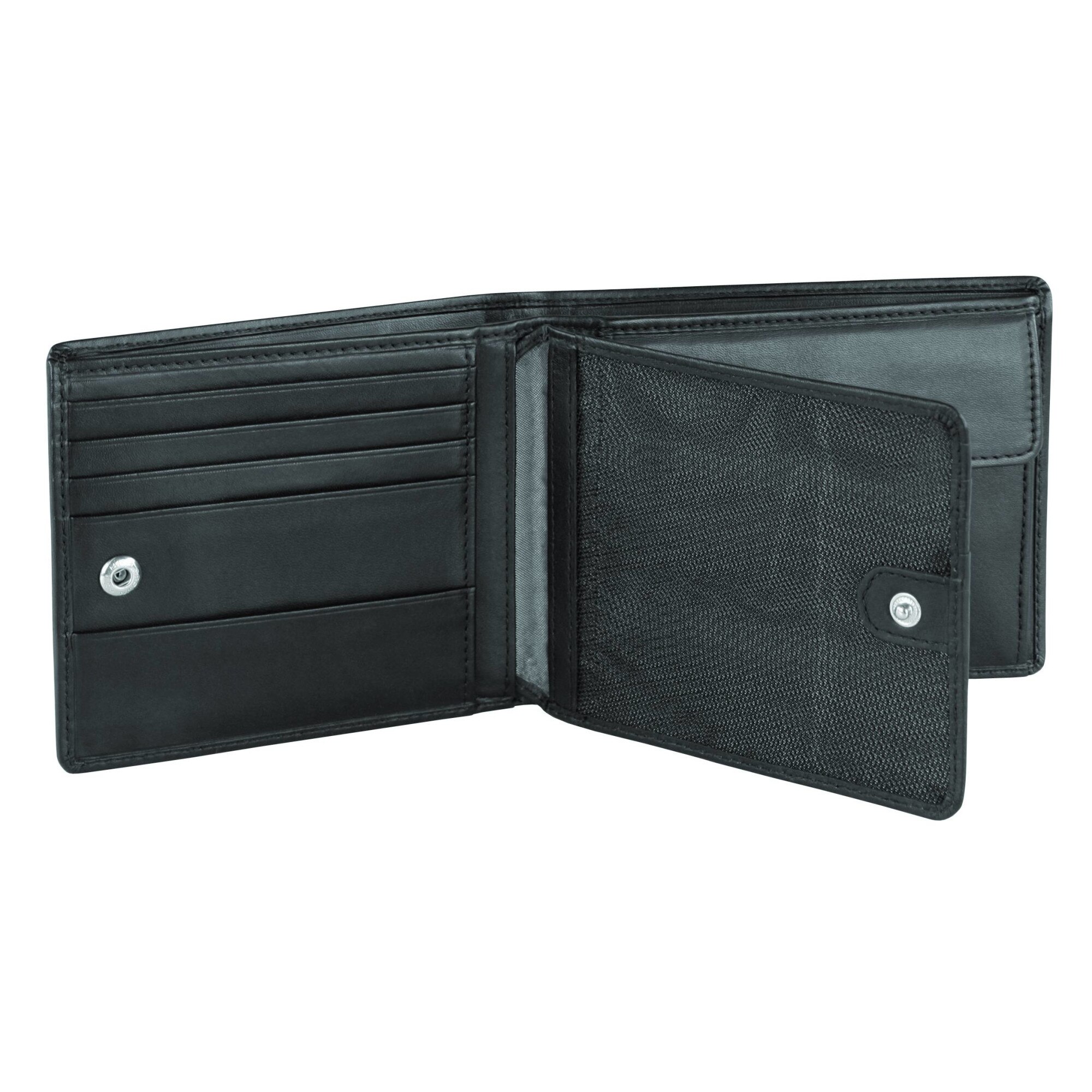 Portofel BUGATTI, Primo RFID, piele neagra, compartimente multiple, capsa, protectia datelor RFID