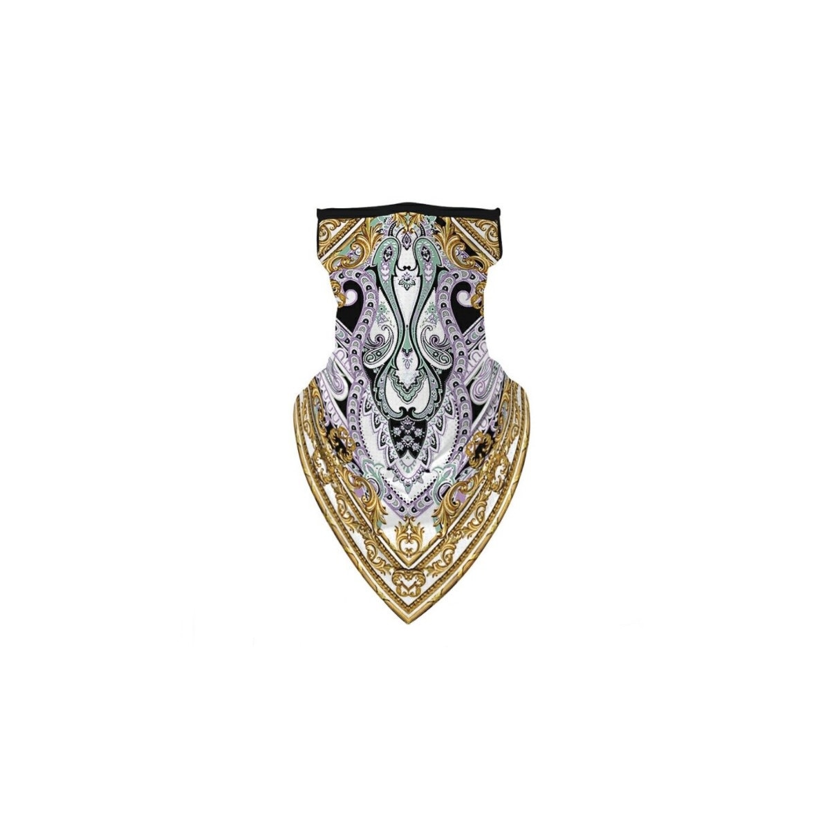 Masca tip esarfa din microfibra, model abstract, Multicolor