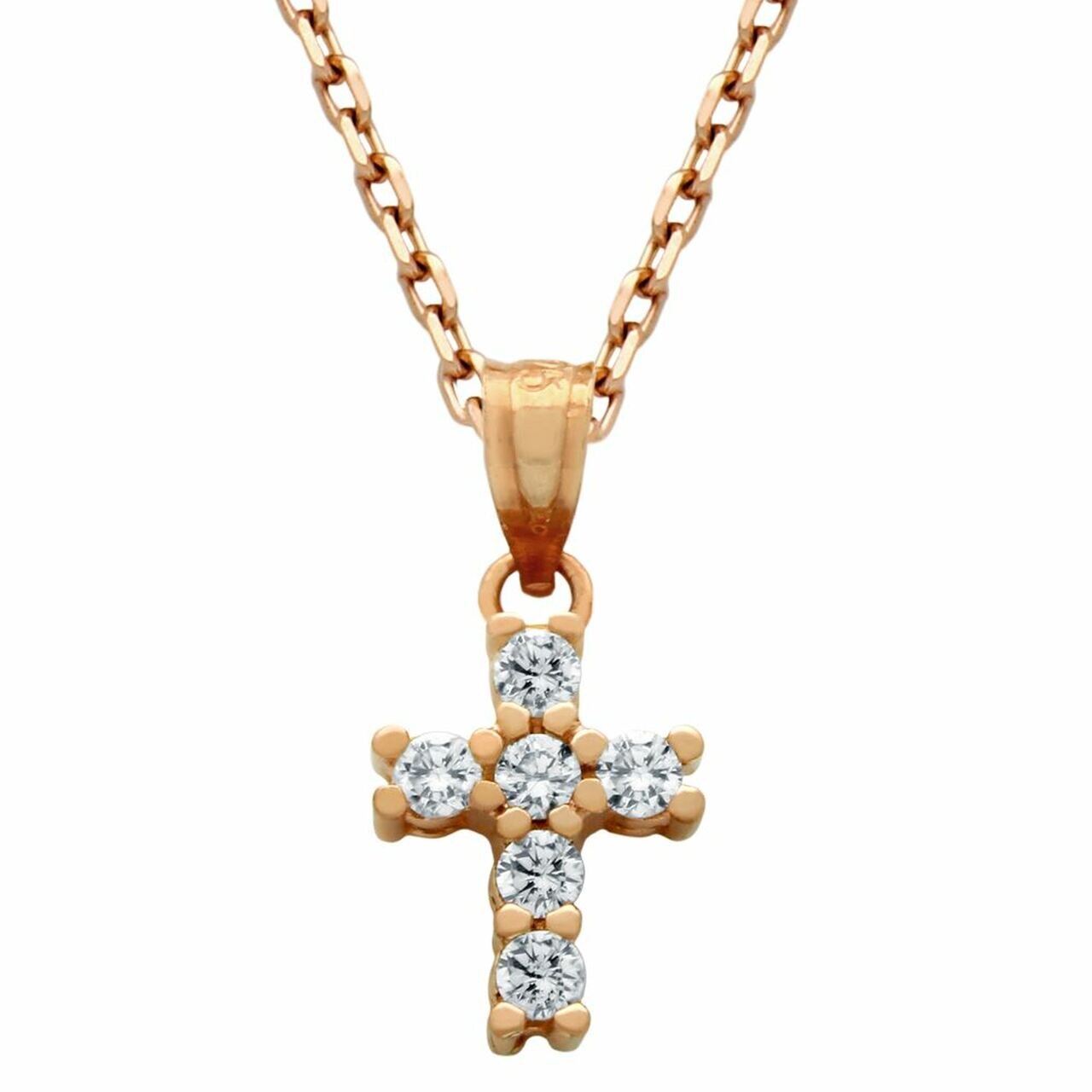 Colier argint cu Zirconiu, BeSpecial, CSX0184, placat cu aur roz