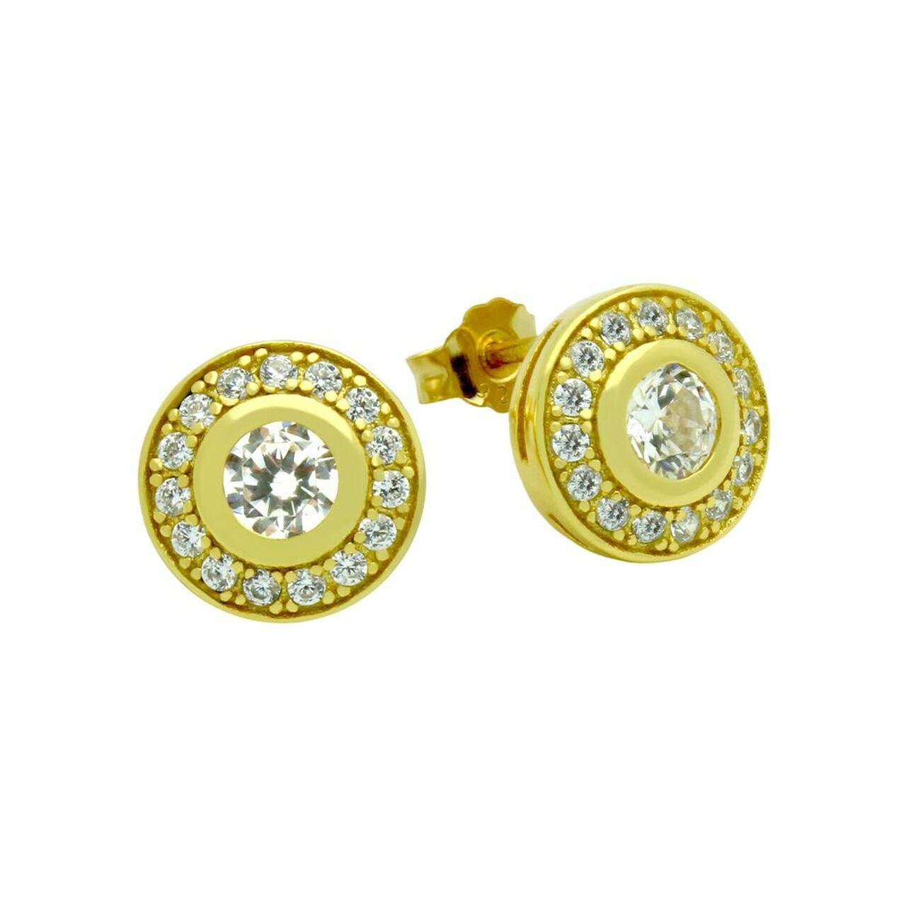 Cercei argint cu Zirconiu, BeSpecial, ESX0375, placati cu aur