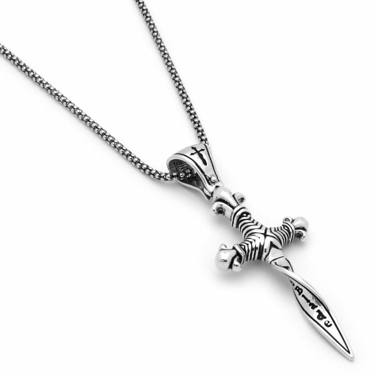 Colier argint Twisted Blade, cu pandantiv pumnal, BeSpecial, CSX0180