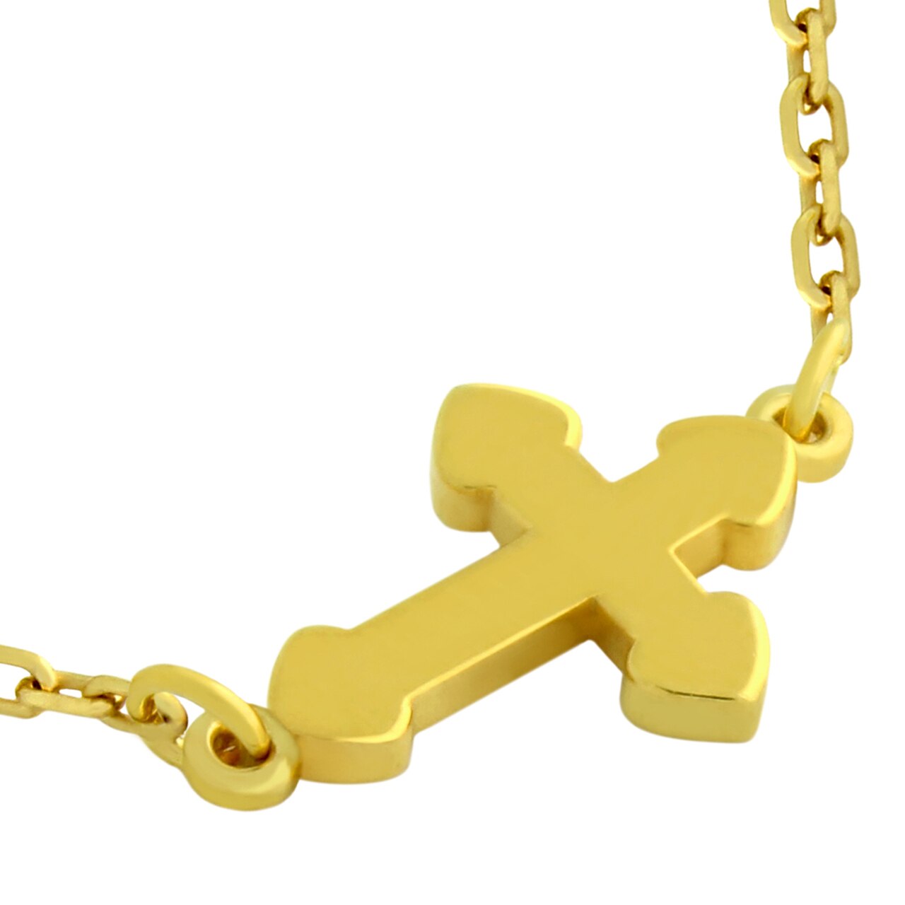 Colier argint cu cruciulita simpla, placat cu aur, BeSpecial, CSX0187