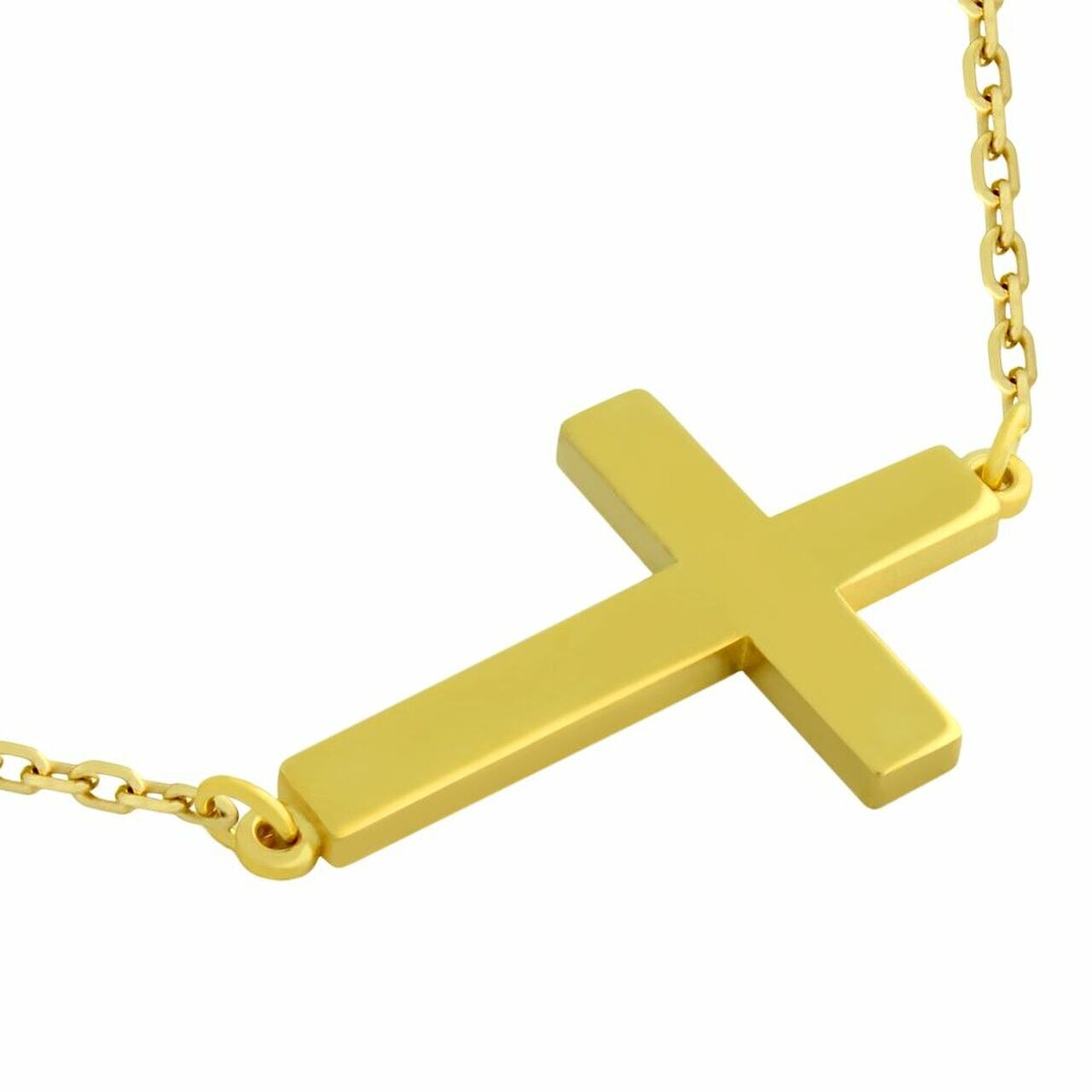 Colier argint cu cruciulita simpla, placat cu aur, BeSpecial, CSX0186