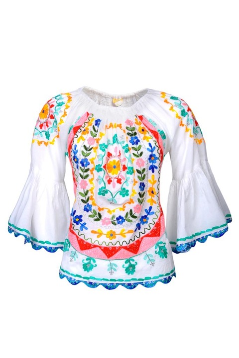Női blúz, Elizabeth Shine, Blanca591437, Fehér virágmintás