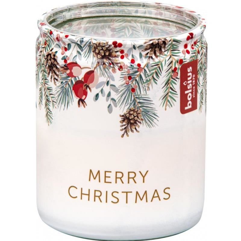 Lumanare parfumata Bolsius Crenguta Craciun, 23 ore, 68x82 mm