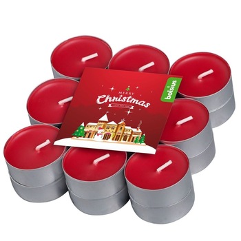 Set 18 lumanari parfumate Bolsius Merry Xmass, parfum cirese Set 18 lumanari parfumate Bolsius Merry Xmass, parfum cirese