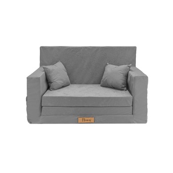 Canapea extensibila tip fotoliu pentru copii, Gri, 92x60x40 cm Canapea extensibila tip fotoliu pentru copii, Gri, 92x60x40 cm