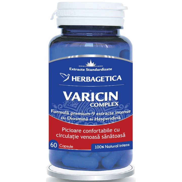 Supliment alimentar Herbagetica Varicin Complex, 60 de capsule