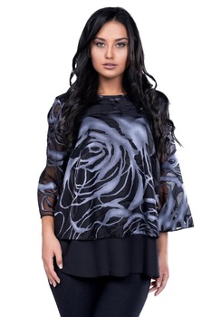 Bluza dama,Per donna,model evazat,culoare albastru ,marime 48 RO Bluza dama,Per donna,model evazat,culoare albastru ,marime 48 RO