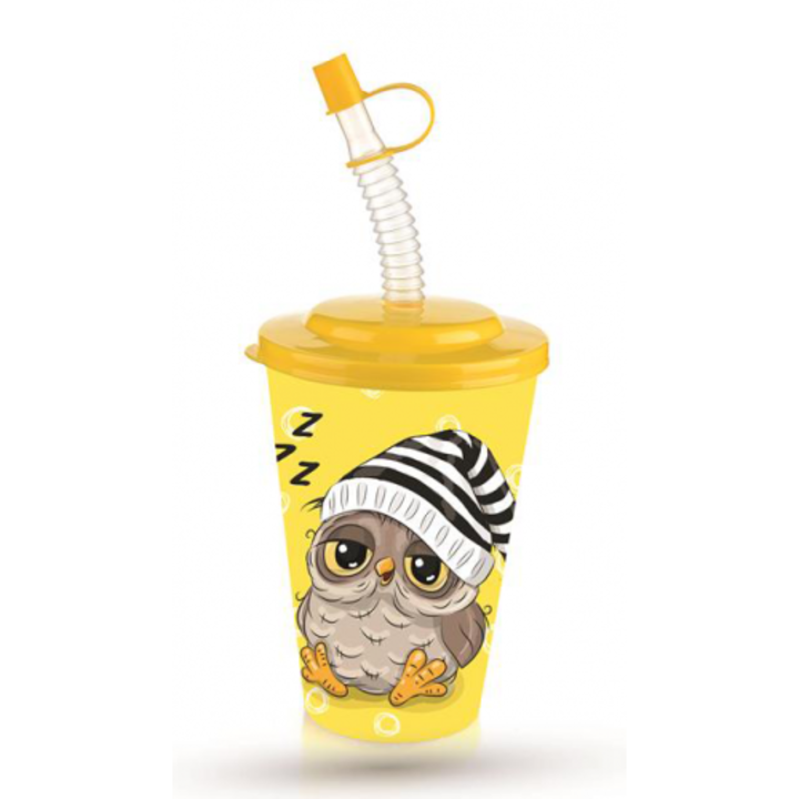 Детска чаша с капак и сламка MIRA H 650ml