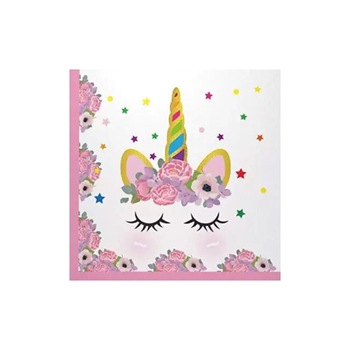 Set 20 servetele Unicorn flori 33 x 33 cm Set 20 servetele Unicorn flori 33 x 33 cm