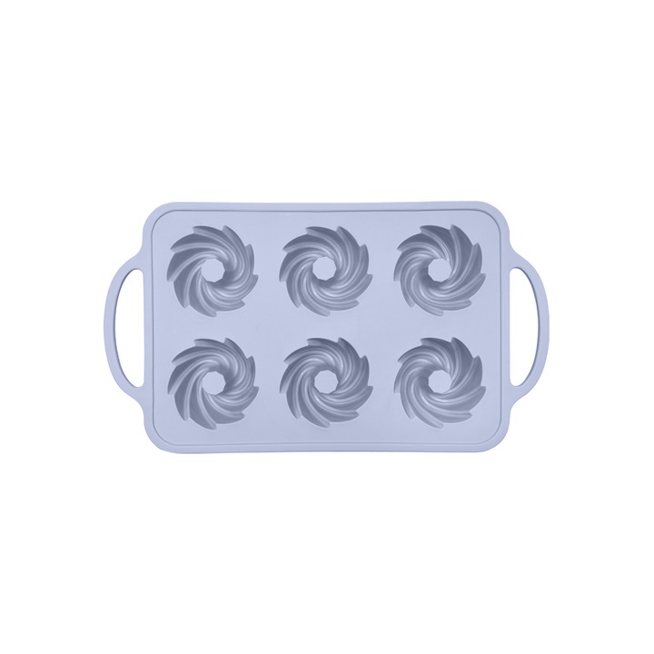 Forma copt 6 prajituri, awwaline®, gri, silicon, manere intarite, ideala pentru briose