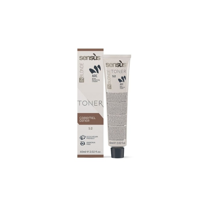 Toner pentru par blond fara amoniac, Sensus T-Area InBlonde Caramel Dinner, 60 ml