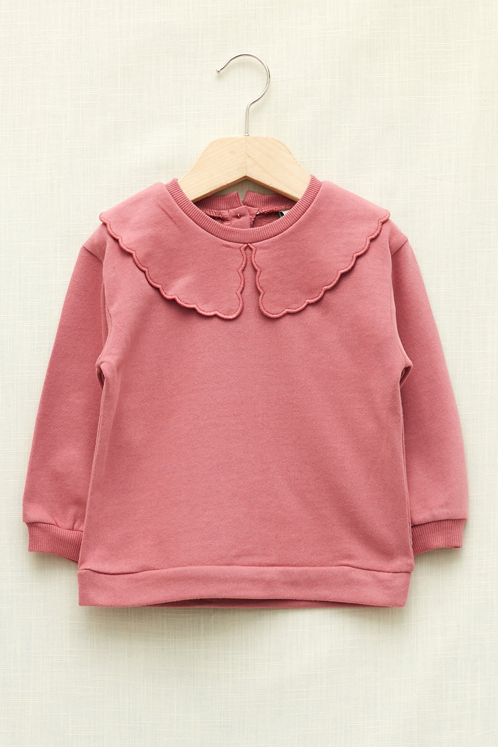 LC WAIKIKI, Bluza sport de bumbac organic cu guler Peter-Pan, Roz