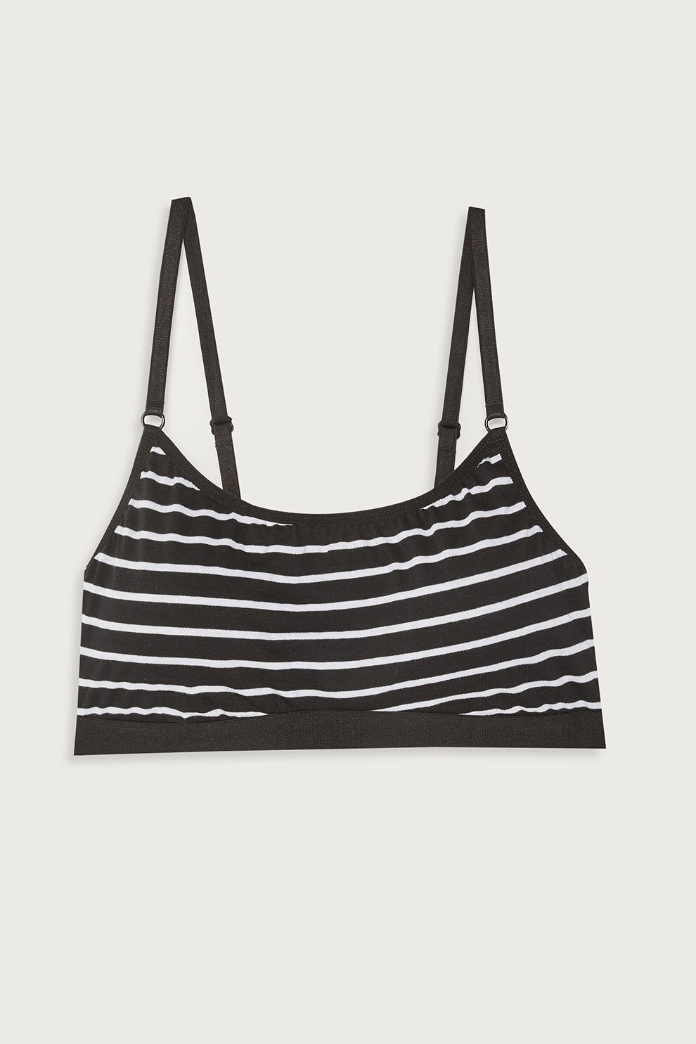 LC WAIKIKI, Bustiera cu dungi si bretele ajustabile, Negru/Alb
