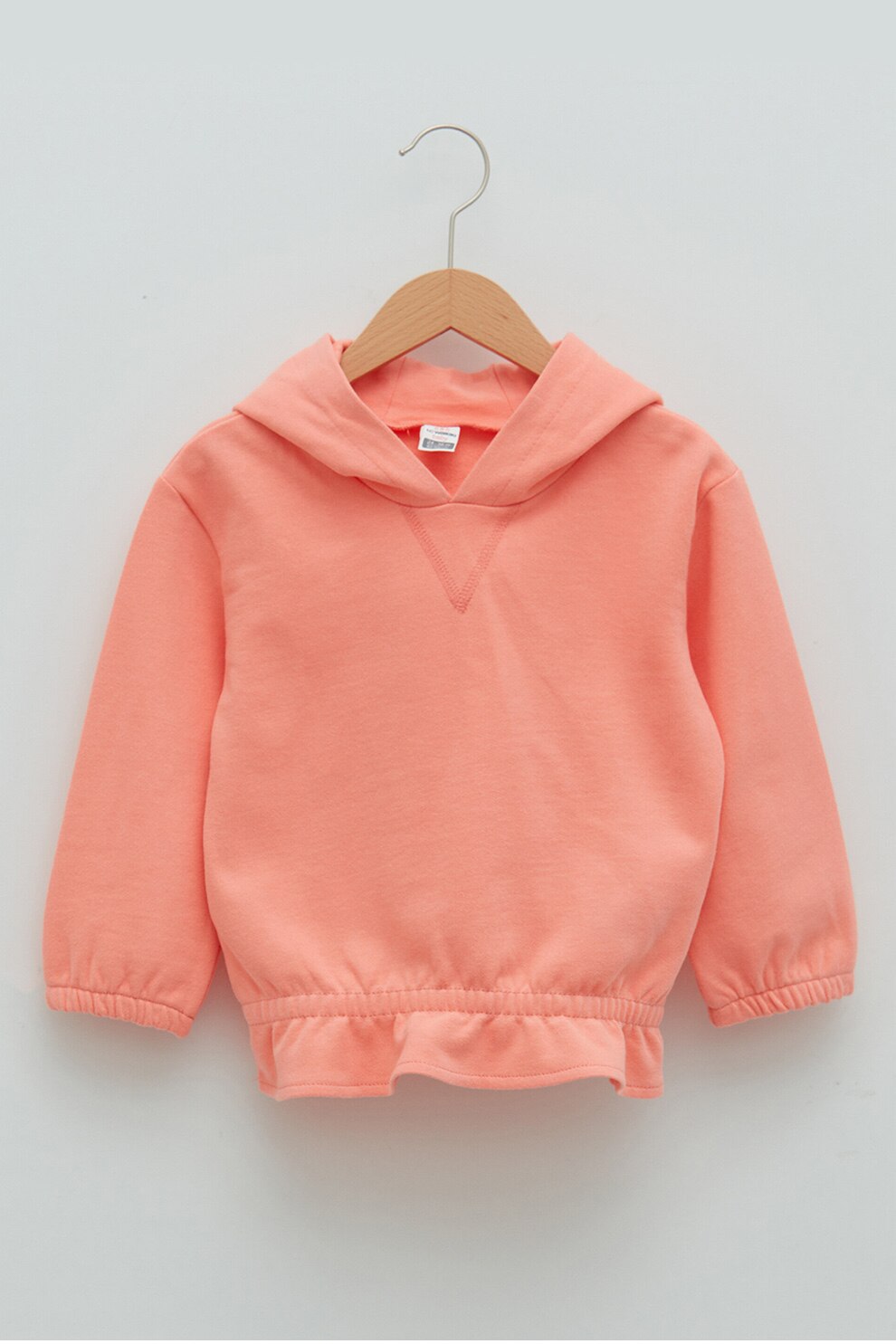 LC WAIKIKI, Hanorac regular fit cu terminatie cu volane, Roz somon