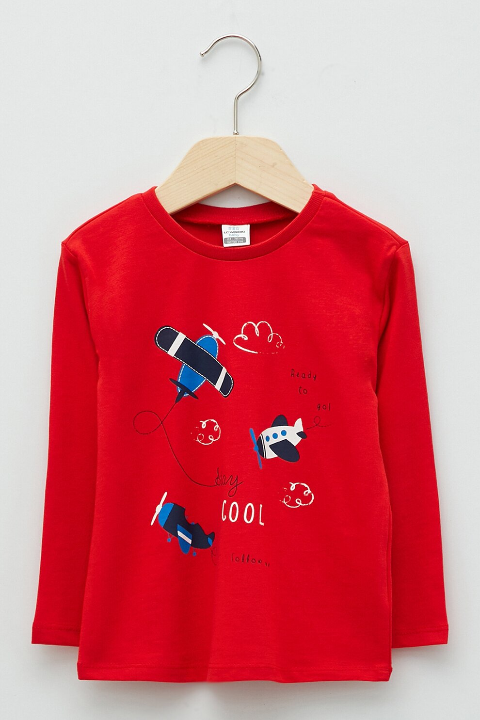 LC WAIKIKI, Bluza de bumbac cu imprimeu grafic, Rosu