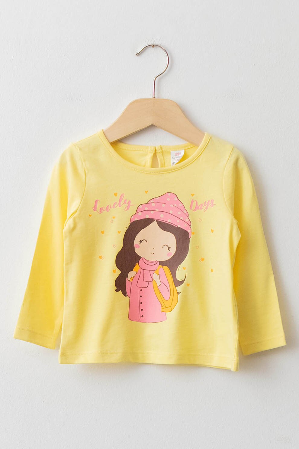 LC WAIKIKI, Bluza cu decolteu la baza gatului si imprimeu grafic, Galben