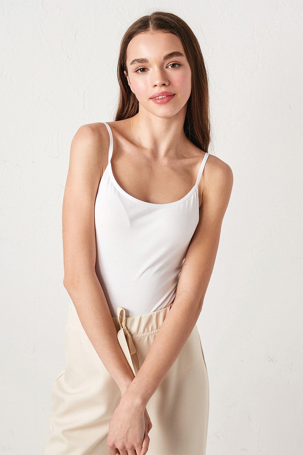 LC WAIKIKI, Top de casa cu bretele ajustabile, Alb