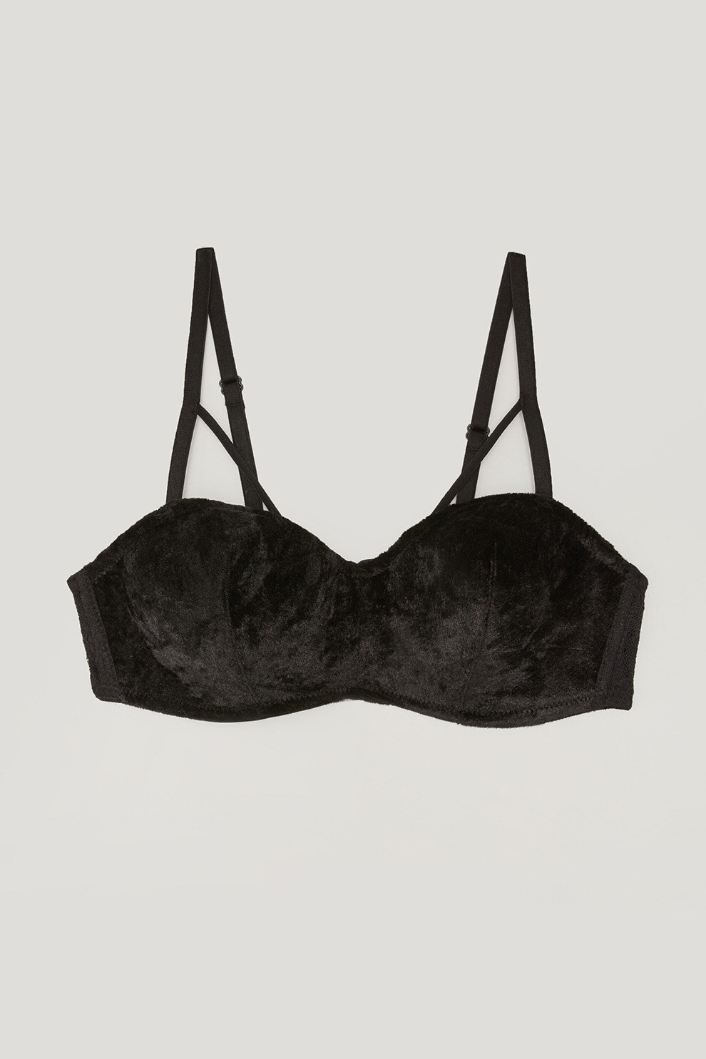 LC WAIKIKI, Sutien bandeau cu aspect pufos, Negru