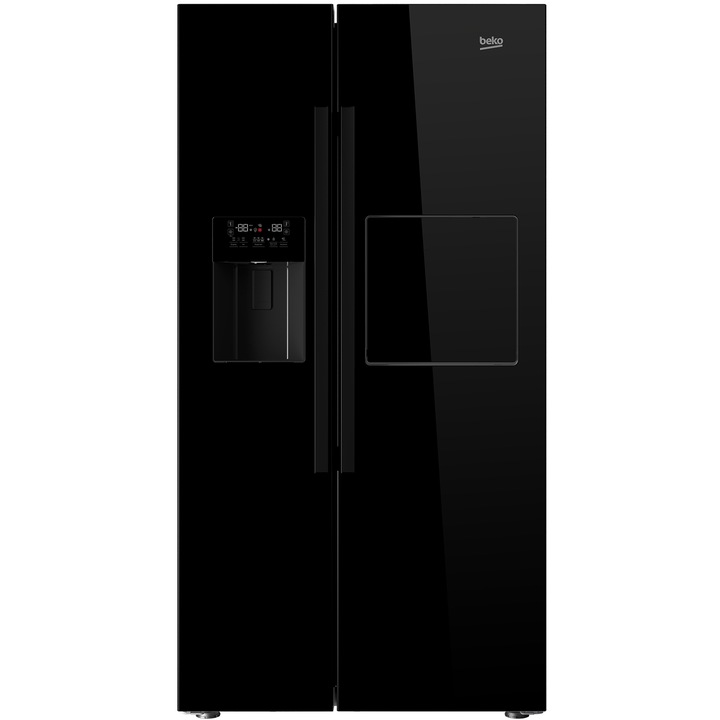 Side by side Beko GN162420P, 544 l, Clasa A+, NeoFrost™ dual cooling, H 179, Negru
