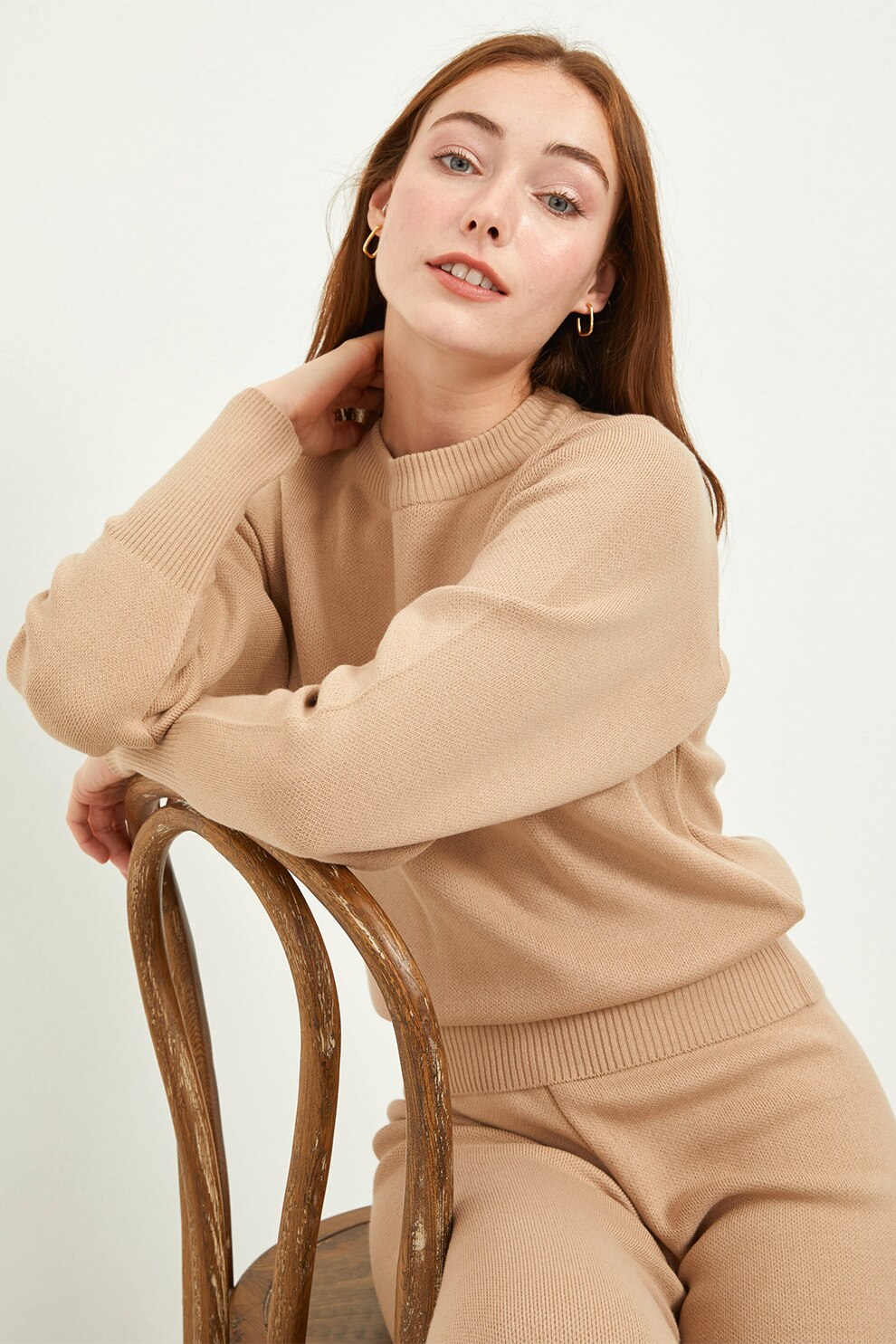 LC WAIKIKI, Pulover cu decolteu la baza gatului, Bej