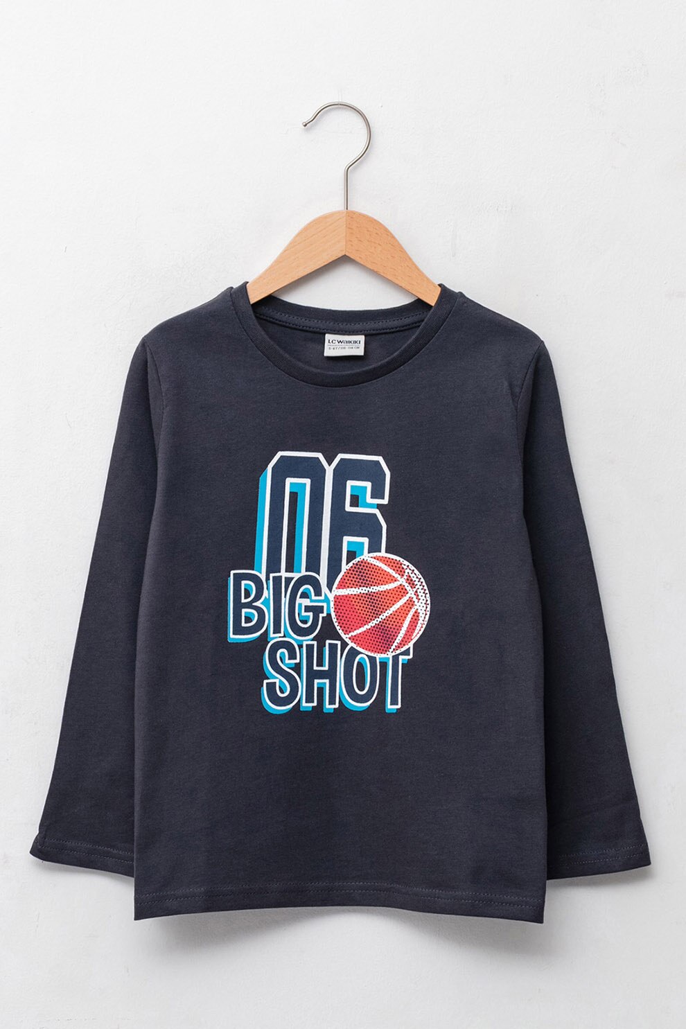 LC WAIKIKI, Bluza de bumbac cu imprimeu, Negru stins