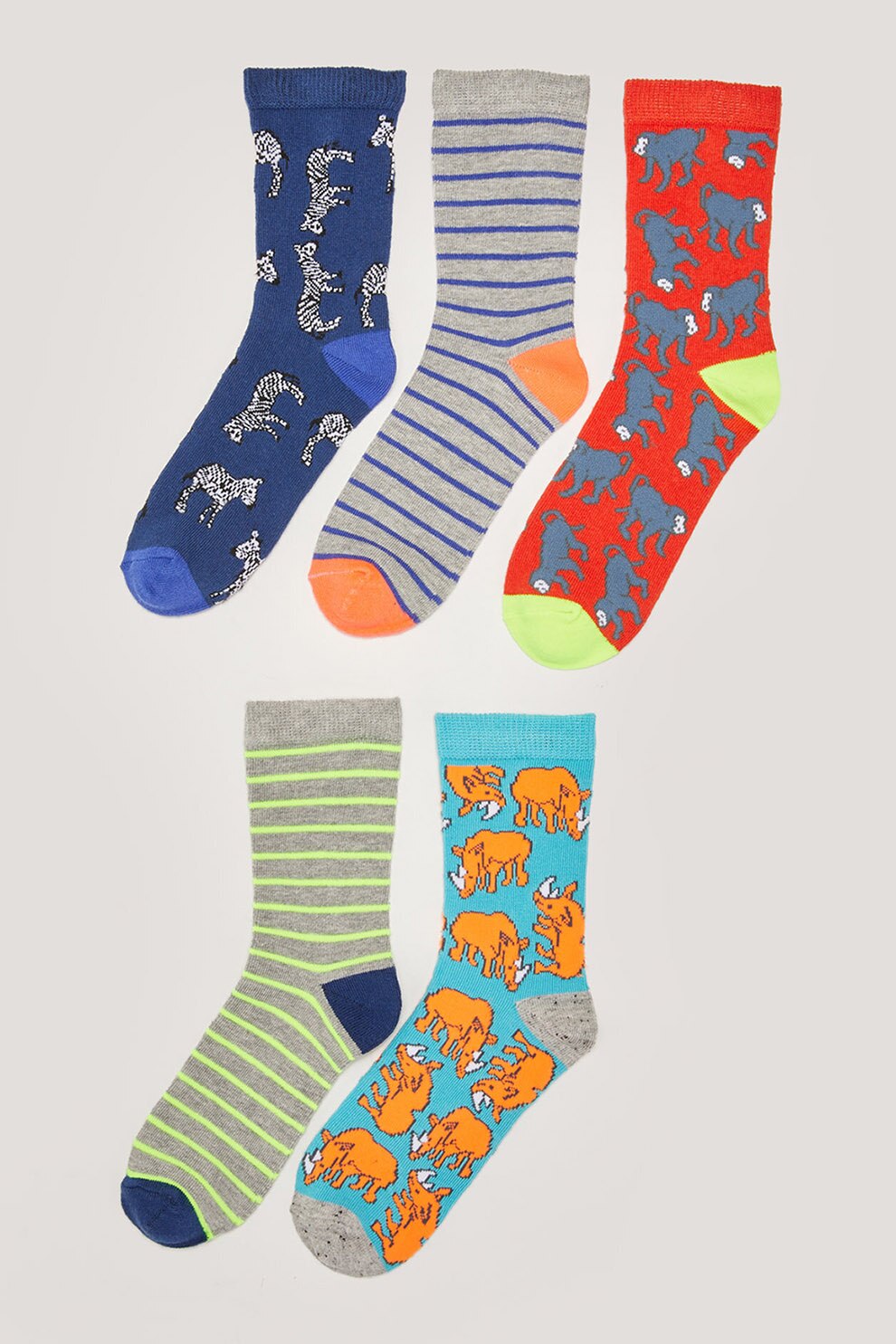 LC WAIKIKI, Set de sosete lungi cu imprimeu - 5 perechi, Multicolora