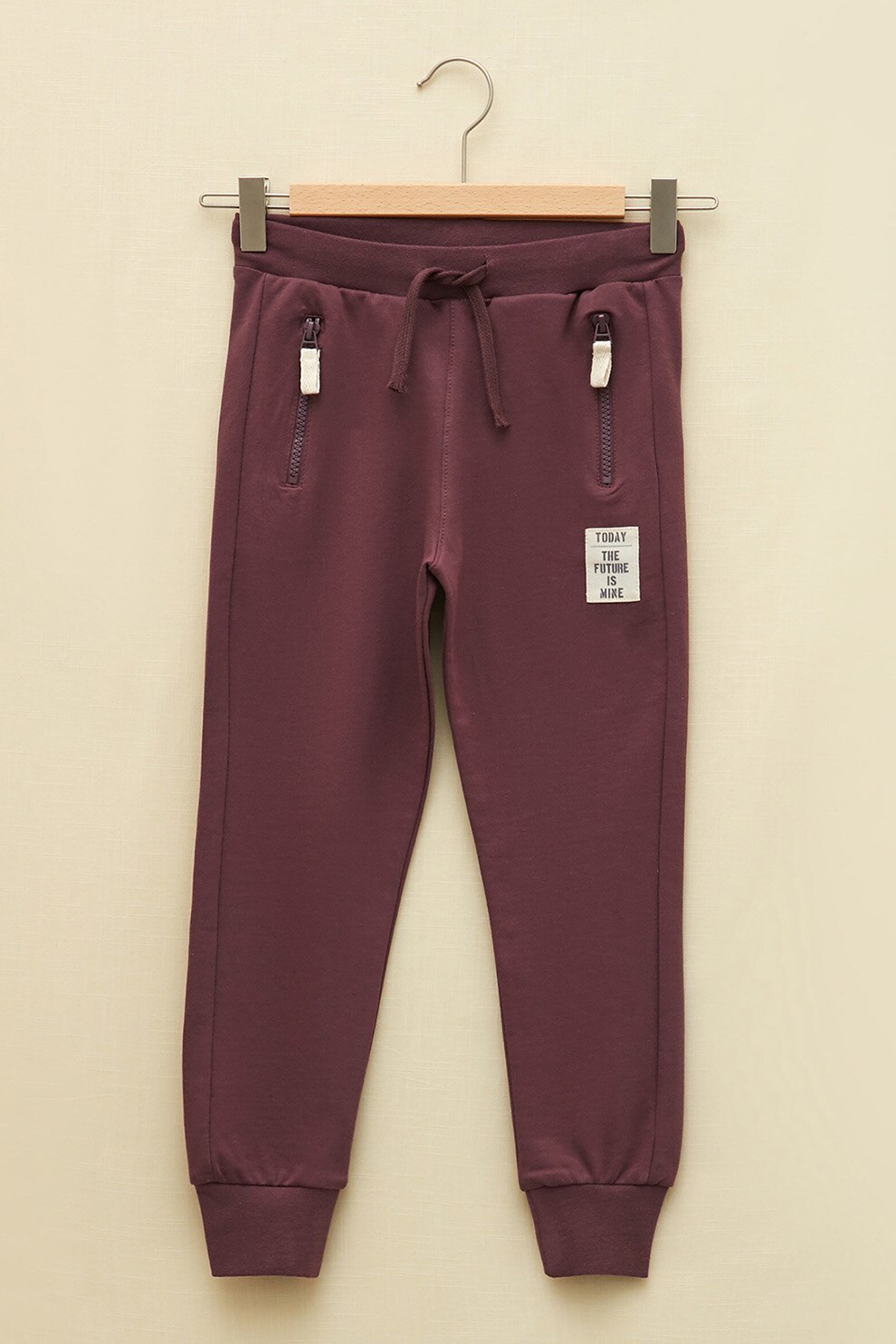 LC WAIKIKI, Pantaloni sport de bumbac cu buzunare cu fermoar, Violet pruna