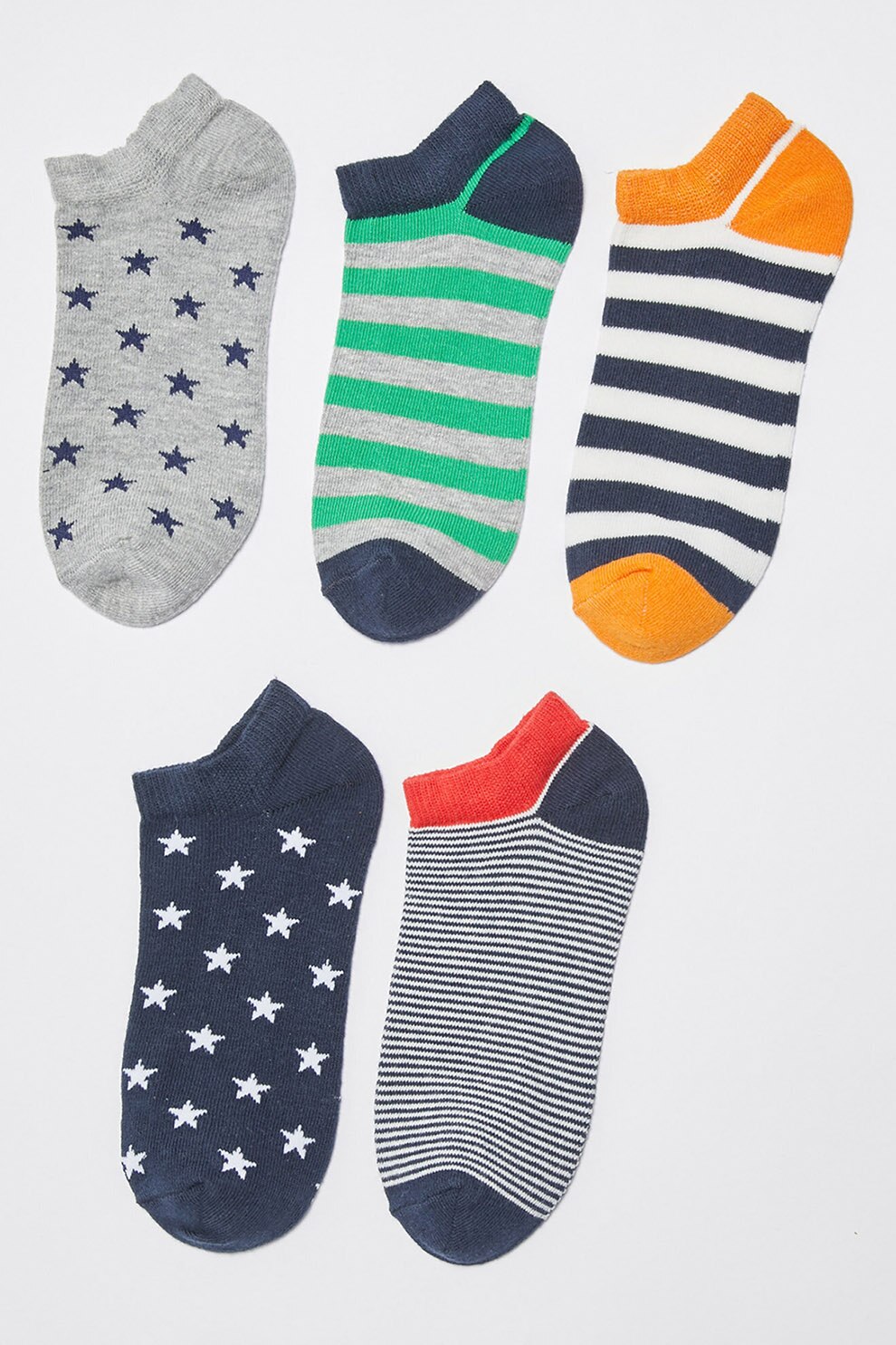 LC WAIKIKI, Set de sosete pana la glezna cu model - 5 perechi, Multicolora