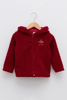 LC WAIKIKI, Hanorac cu fermoar si blana sherpa, Rosu LC WAIKIKI, Hanorac cu fermoar si blana sherpa, Rosu