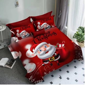 Lenjerie de pat Finet 3D,2 persoane,6 piese,220 x240 cm,Mos Craciun Lenjerie de pat Finet 3D,2 persoane,6 piese,220 x240 cm,Mos Craciun