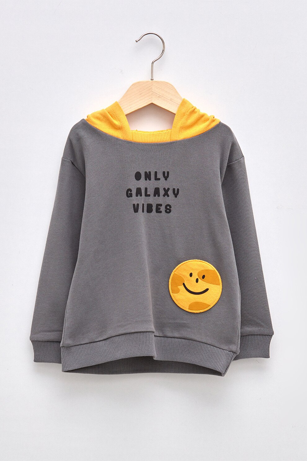 LC WAIKIKI, Hanorac cu imprimeu text, Gri/Galben