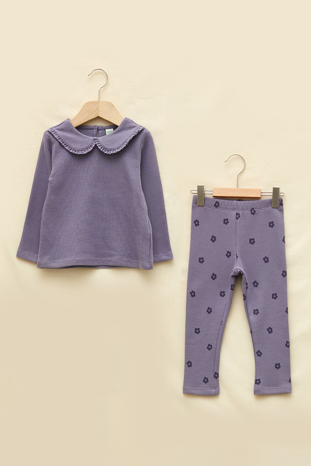 LC WAIKIKI, Set de colnati si bluza cu guler Peter Pan, Lila