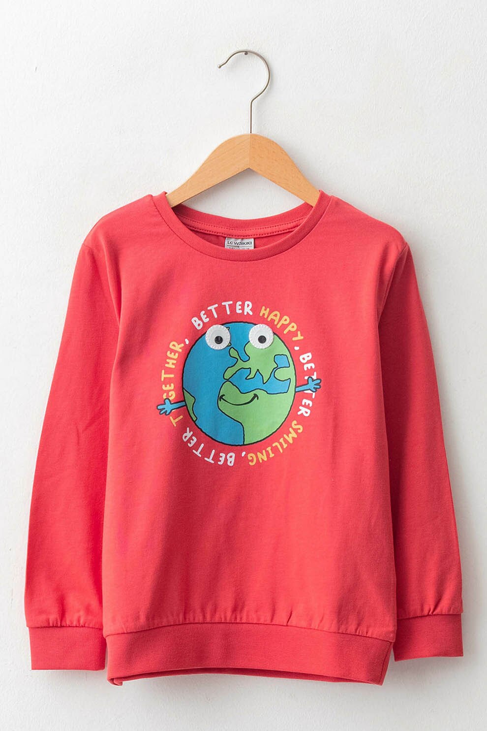 LC WAIKIKI, Bluza sport cu imprimeu grafic, Corai