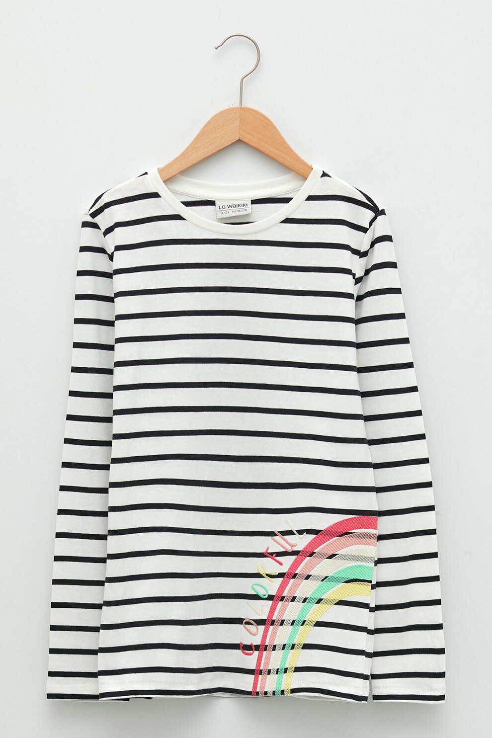 LC WAIKIKI, Bluza de bumbac cu dungi, Alb/Negru
