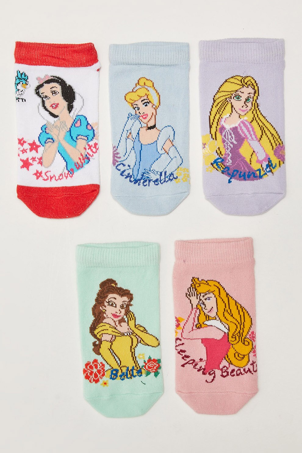 LC WAIKIKI, Set de sosete scurte cu imprimeu grafic - 5 perechi, Multicolora