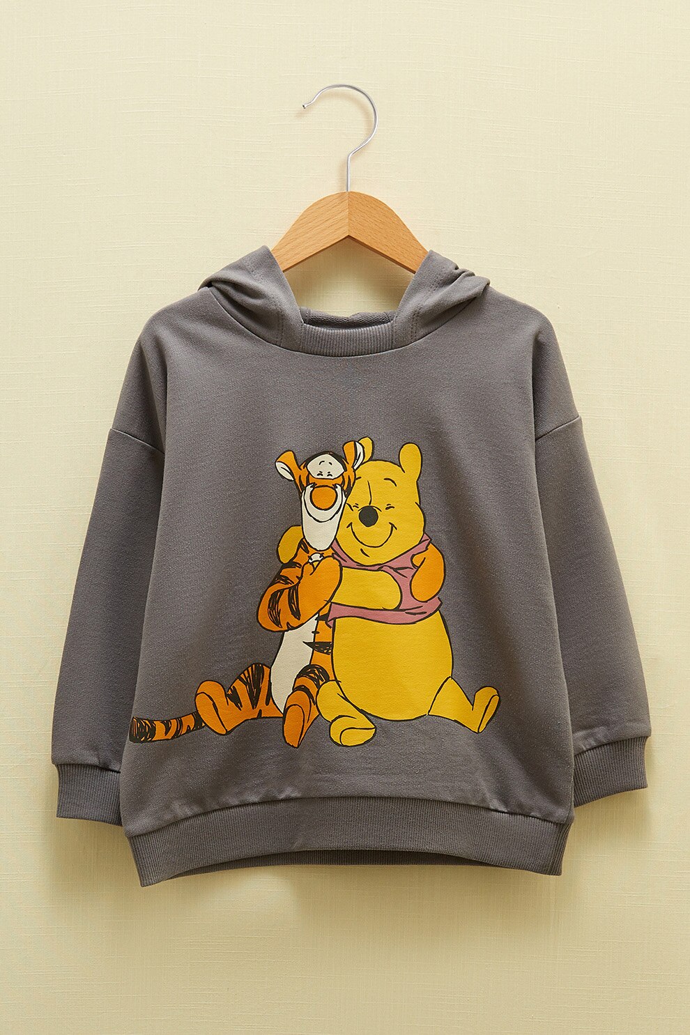 LC WAIKIKI, Hanorac din bumbac organic cu imprimeu, 80 CM, Gri/galben/oranj