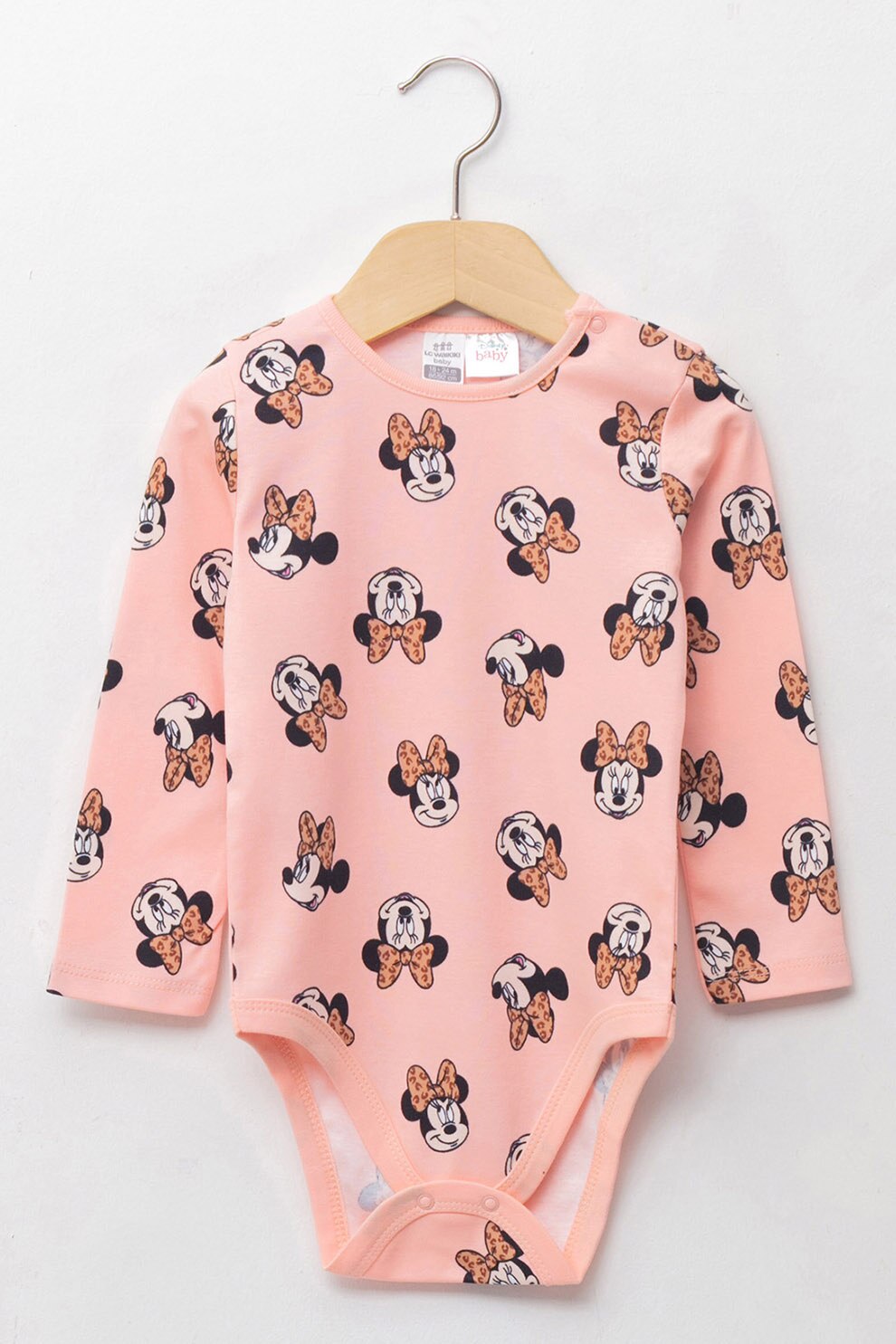 LC WAIKIKI, Body cu imprimeu Minnie Mouse, Roz, 86 CM